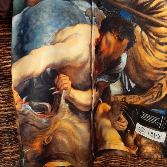 RS1NE Shirt Large Rise As One Beast Streetwear Emo Artsy Tiger Gothic Punk Goth - Picture 4 of 10